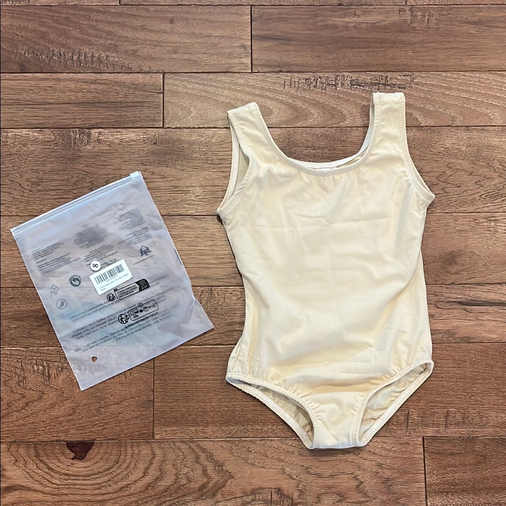 Dancina Girls Sleeveless Leotard - Size 8 - Beige